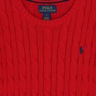 Red Logo Cable Knit Jumper, 1, hi-res