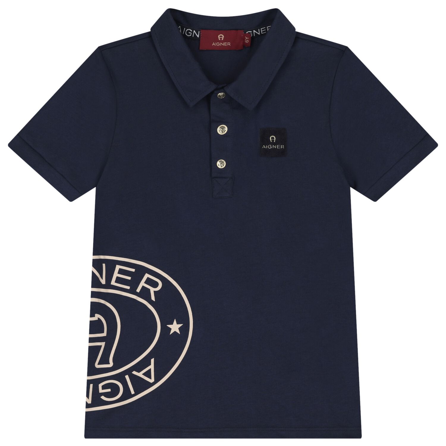 Boys Navy Blue Logo Polo Shirt, 2, hi-res