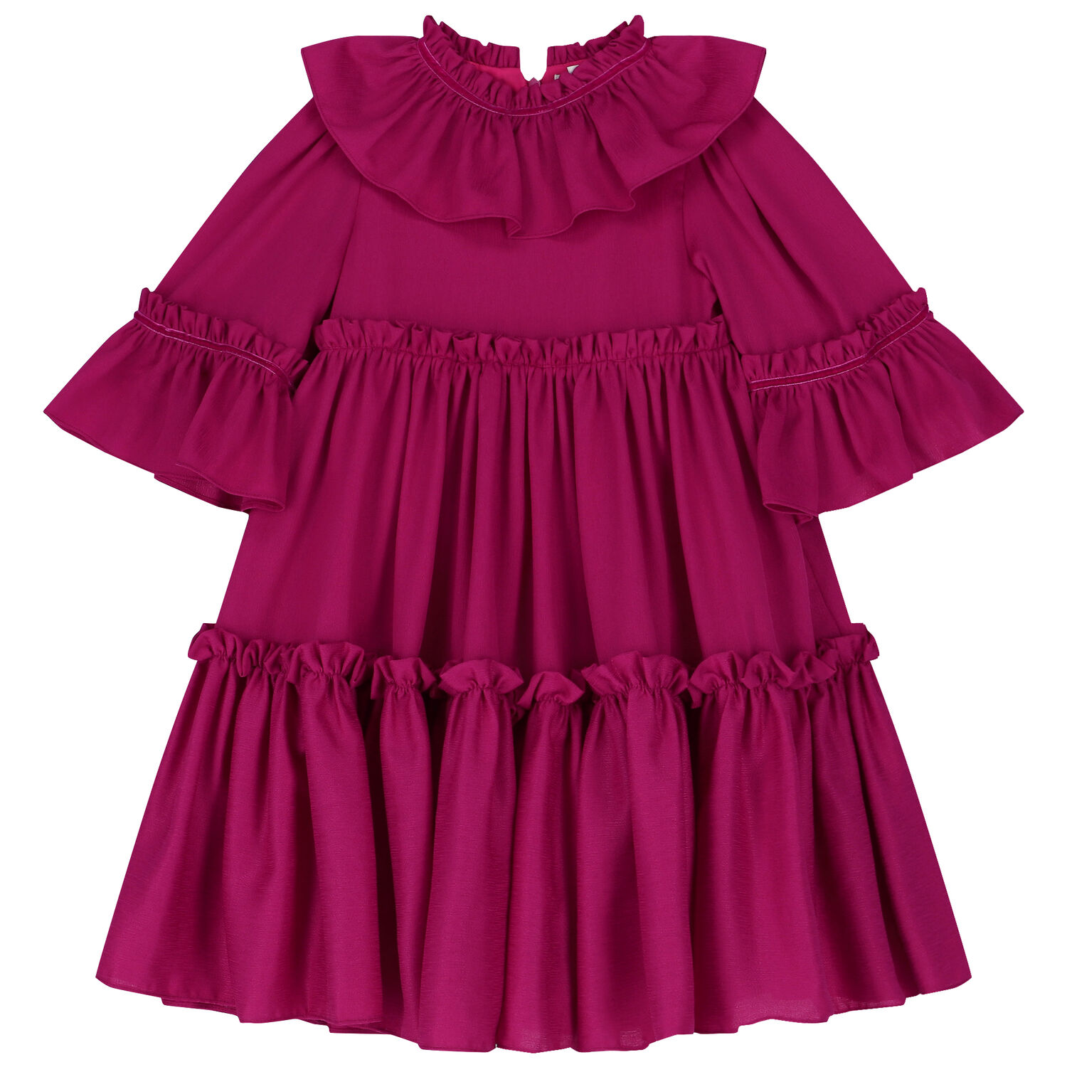 Girls Pink Tiered Dress, 1, hi-res image number null