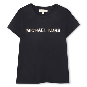 تيشيرت بنات بالشعار باللون الاسود 