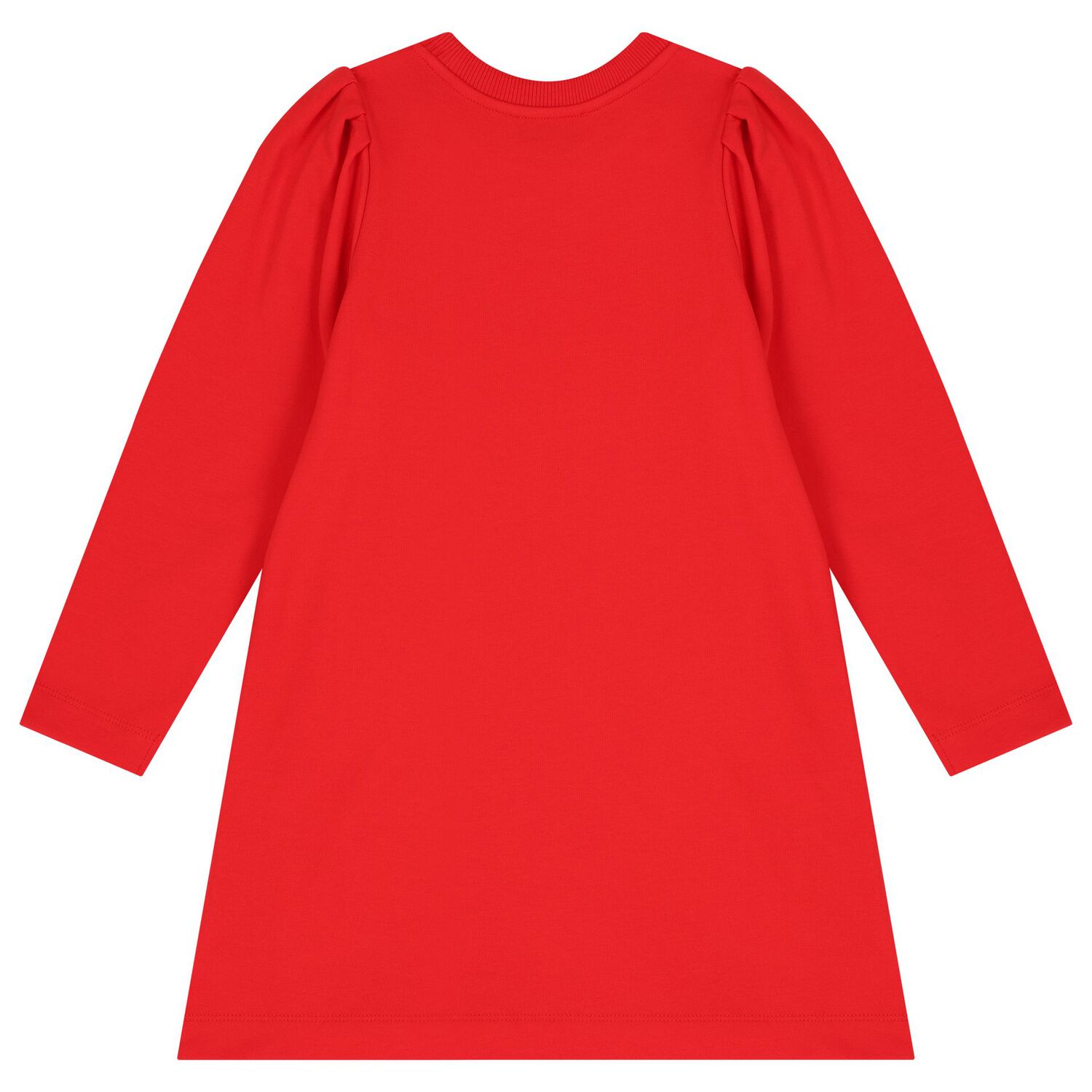 Girls Red Teddy Bear Logo Dress, 2, hi-res