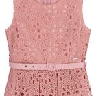 Girls Pink Floral Lace Dress, 1, hi-res