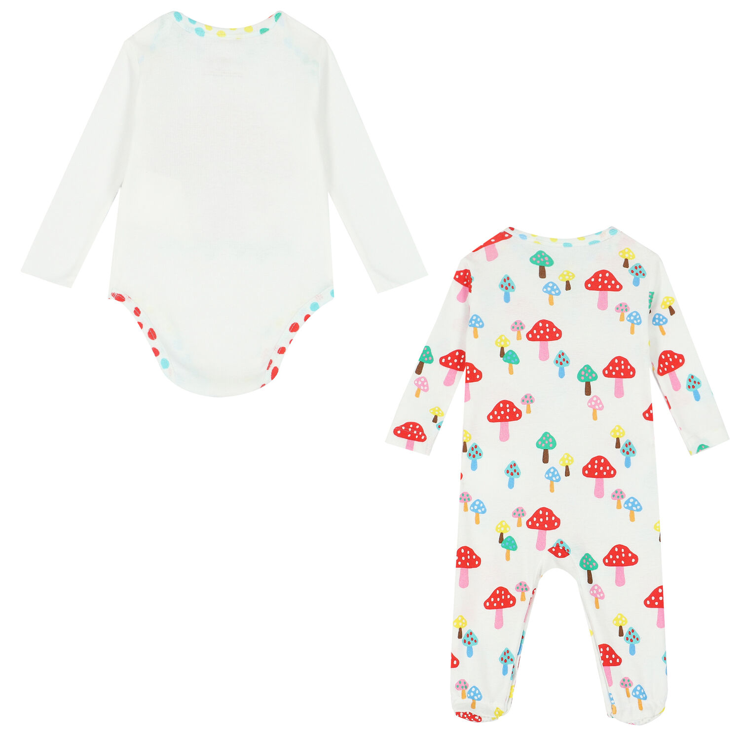 Baby Girls Ivory Mushroom Babygrow Set, 1, hi-res