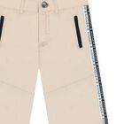 Boys Beige Logo Shorts, 2, hi-res