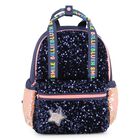 Girls Navy Blue Sequin Logo Backpack, 1, hi-res