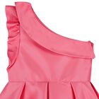 Girls Pink Asymmetric Dress, 1, hi-res