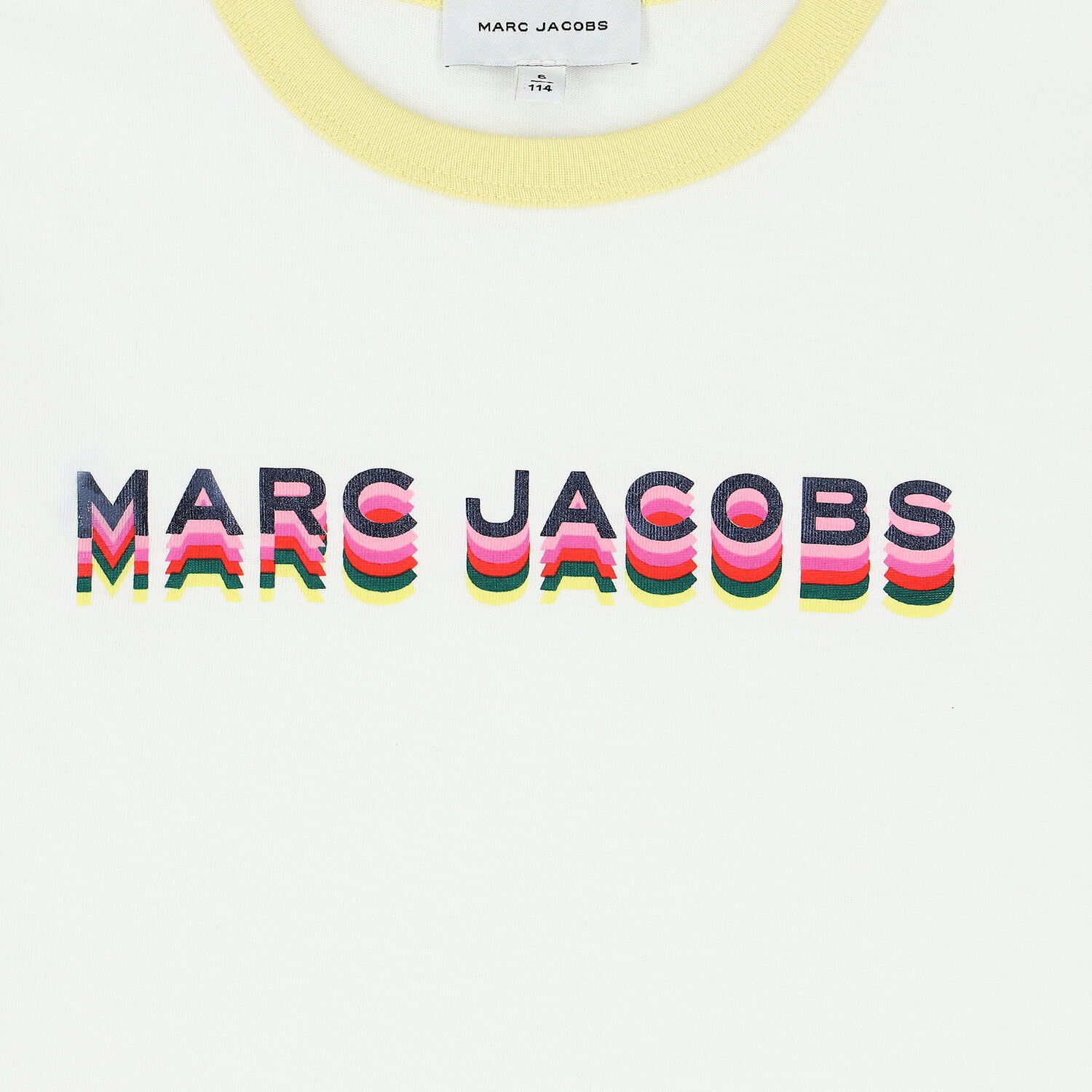 تيشيرت قطن بالشعار باللون الأبيض للبنات, 3, hi-res