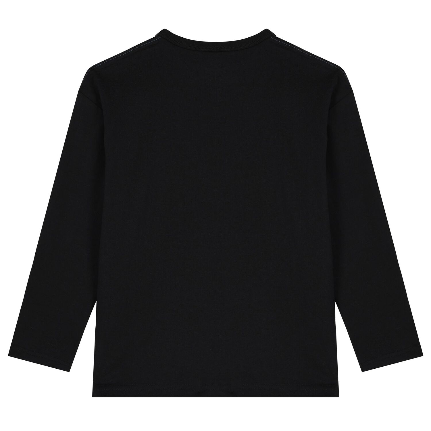 Boys Black Logo Long Sleeve Top, 1, hi-res image number null