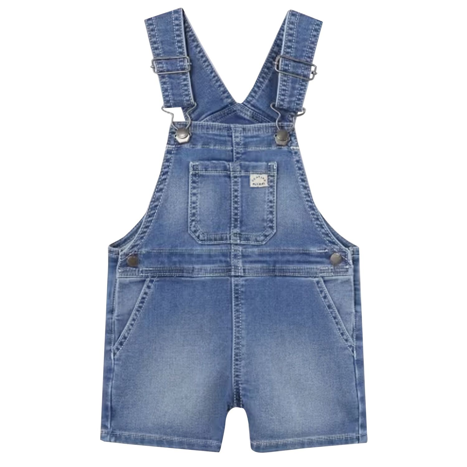 Younger Boys Blue Denim Dungaree, 1, hi-res