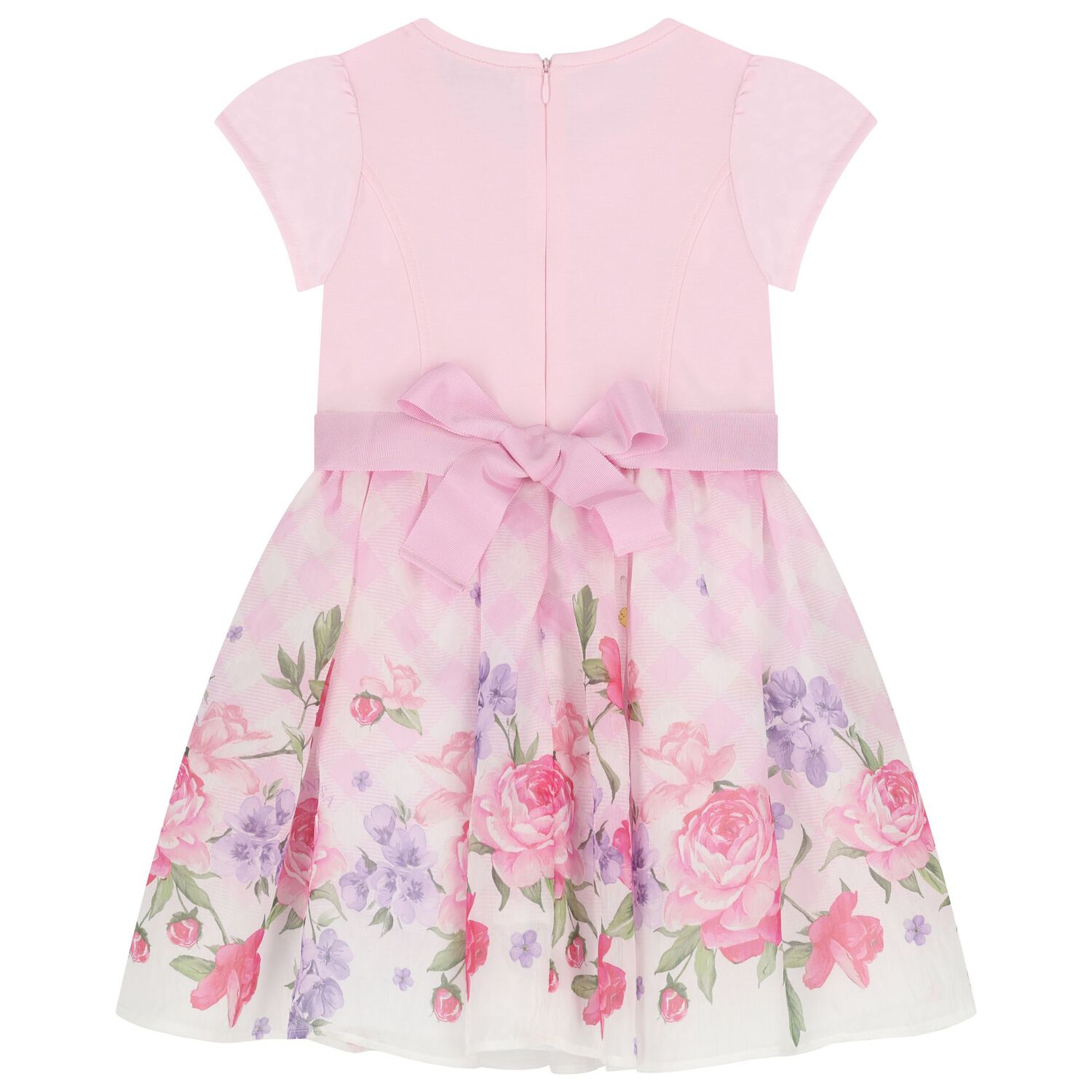 Girls Pink Floral Dress, 1, hi-res