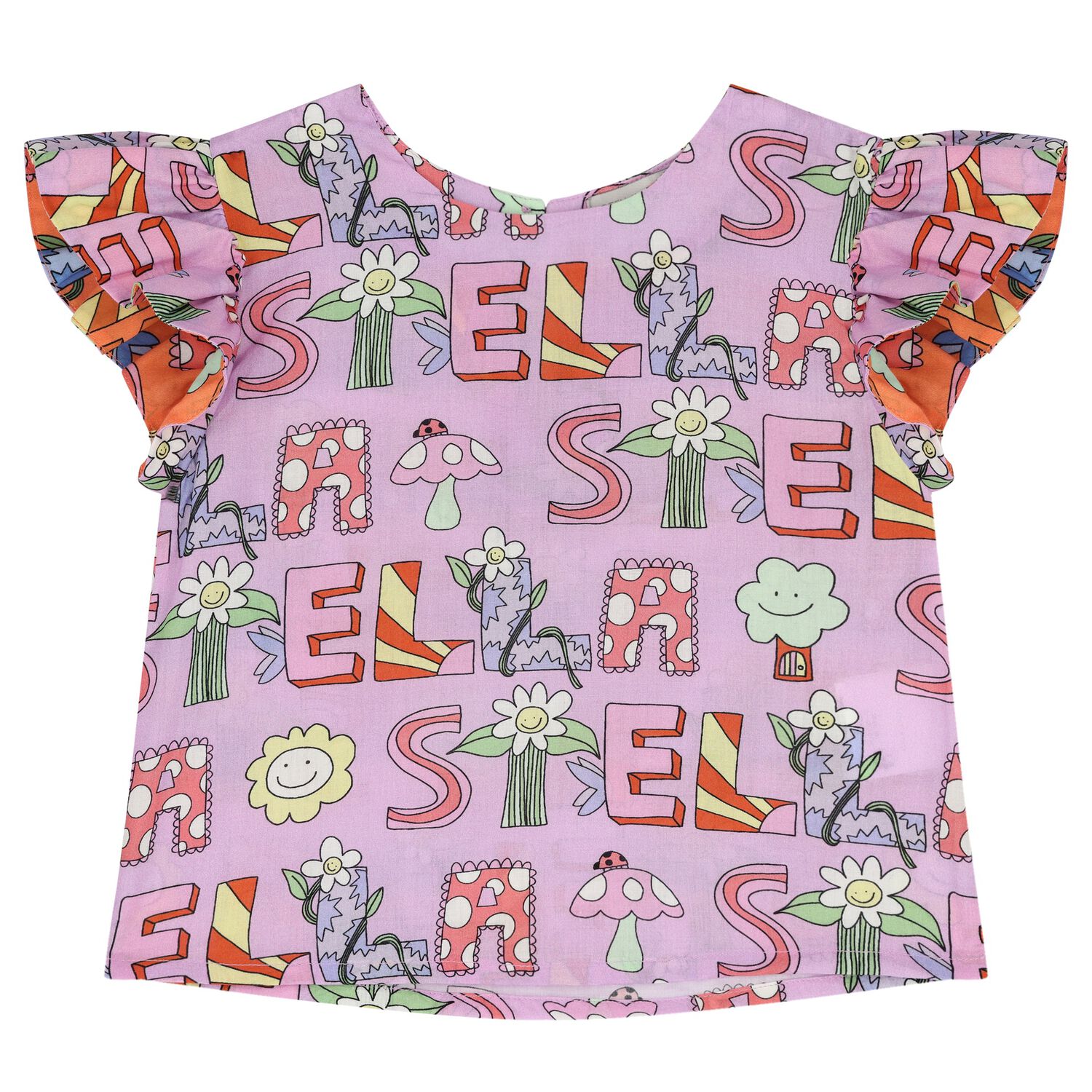 Girls Purple Logo Flower Top, 1, hi-res image number null