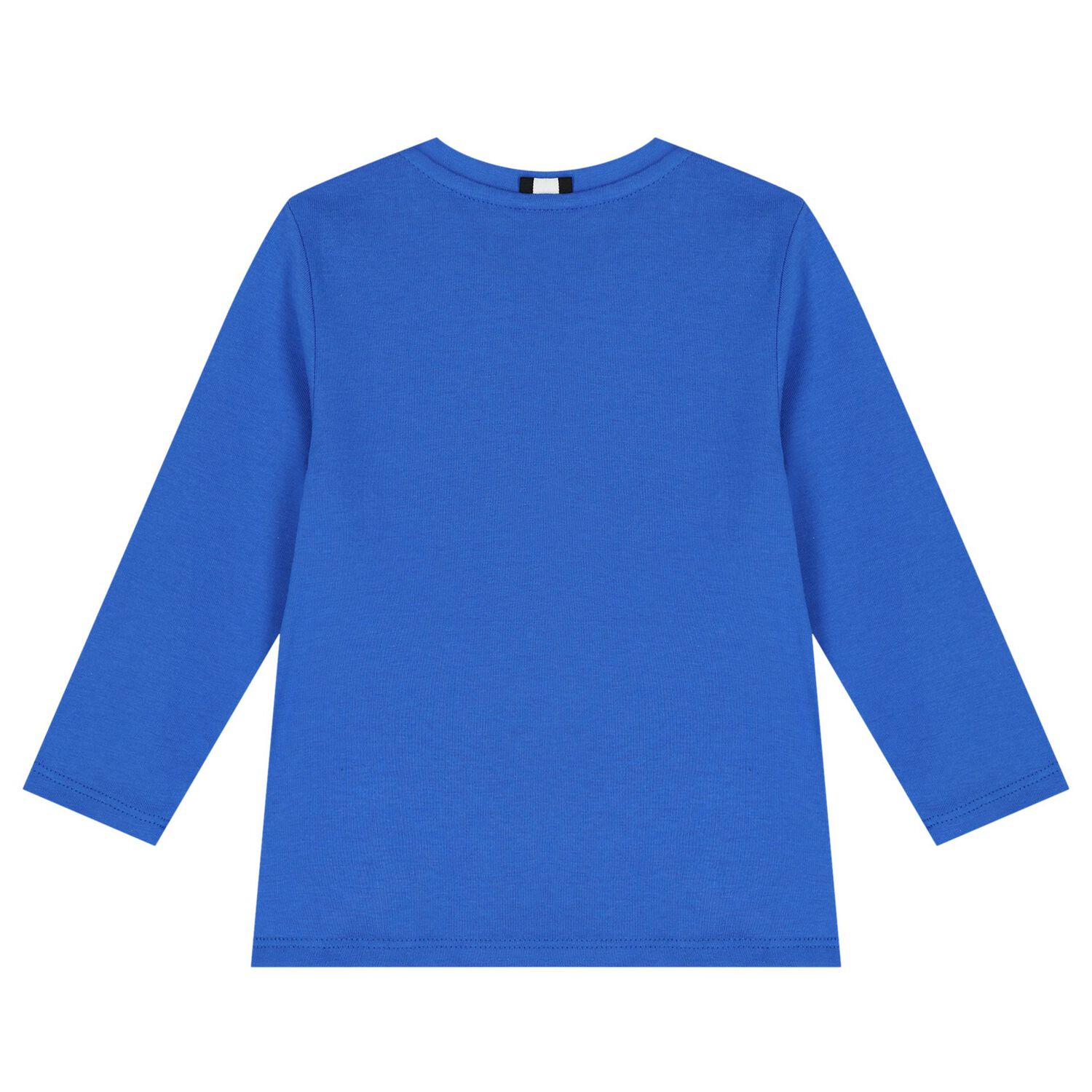 Younger Boys Blue Logo Long Sleeve Top, 2, hi-res