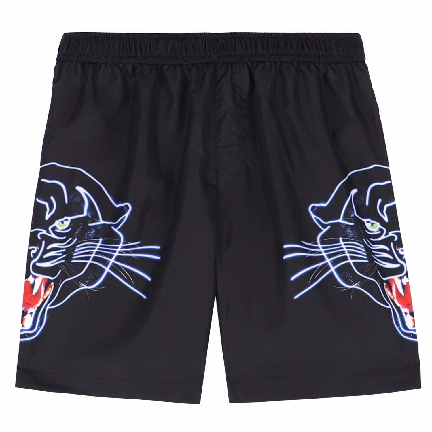 Boys Black Printed Swim Shorts, 1, hi-res image number null