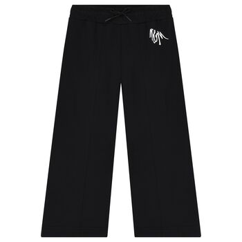 Girls Black logo Trousers