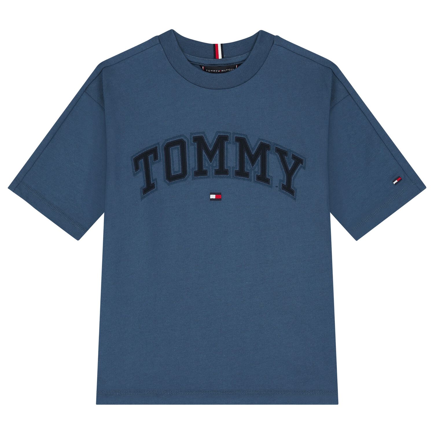 تيشيرت أولاد بالشعار باللون الكحلي, 2, hi-res