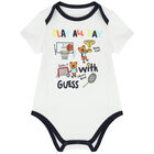 Baby Boys White & Navy Bodysuit Set, 1, hi-res