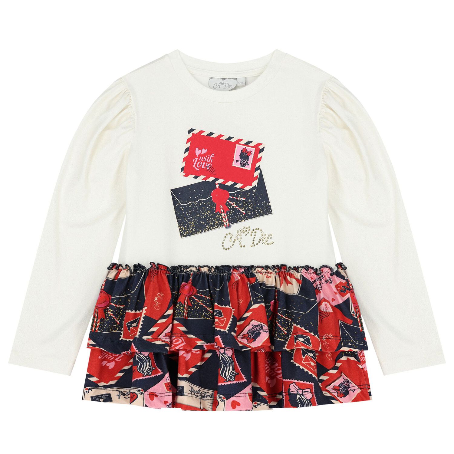 Girls White Logo Envelope Leggings Set, 1, hi-res image number null