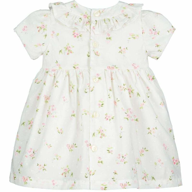 Baby Girls White Floral Dress Set, 1, hi-res image number null