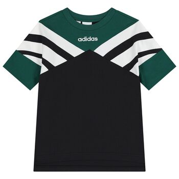 Boys Green & Black Logo T-Shirt