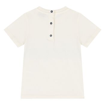 Younger Boys Ivory Zig Zag Logo T-Shirt