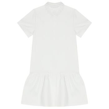 Girls White Logo Polo Dress
