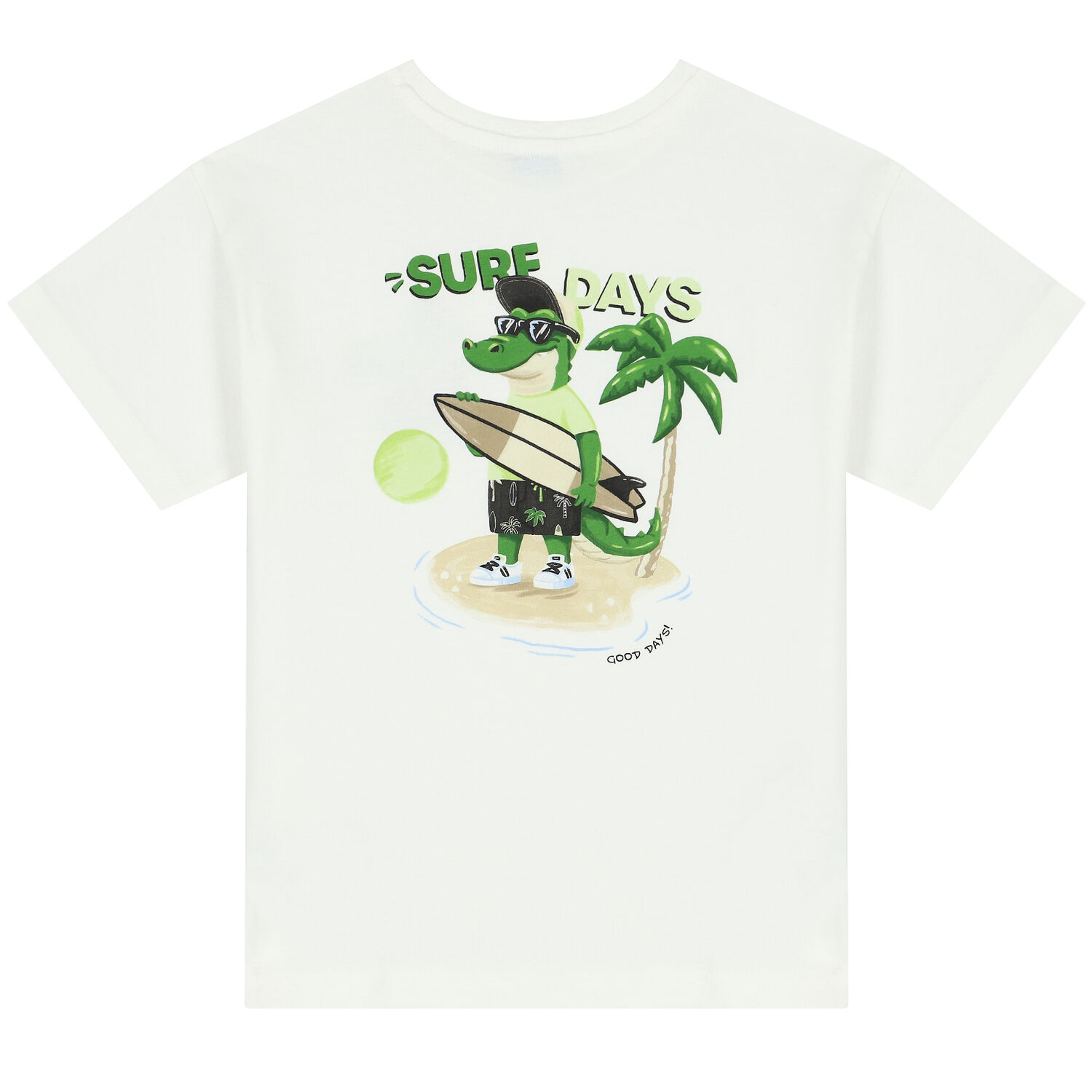 Boys Ivory Crocodile T-Shirt, 1, hi-res