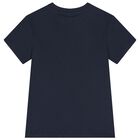 Boys Navy Blue Logo T-Shirt, 2, hi-res