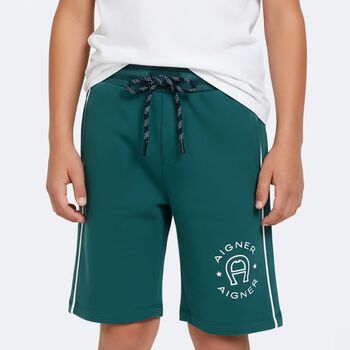 Boys Green Logo Shorts