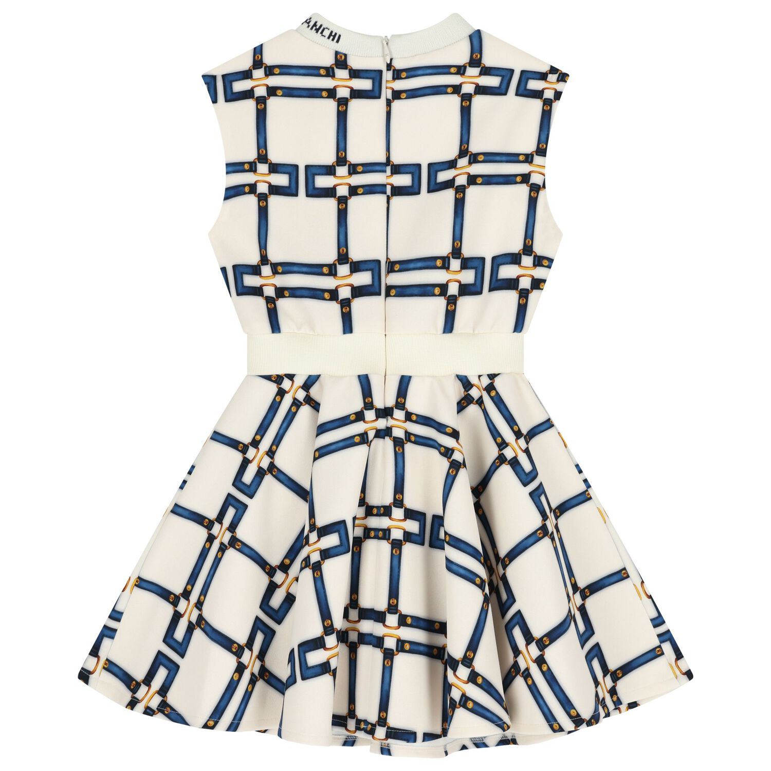 فستان بناتي عاجي بدون أكمام بشعار, 1, hi-res