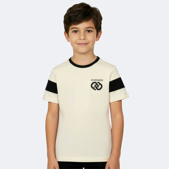 Boys Beige Logo T-Shirt