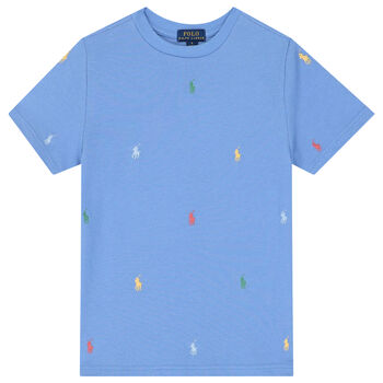 Boys Blue PiquÃ© Logo T-Shirt