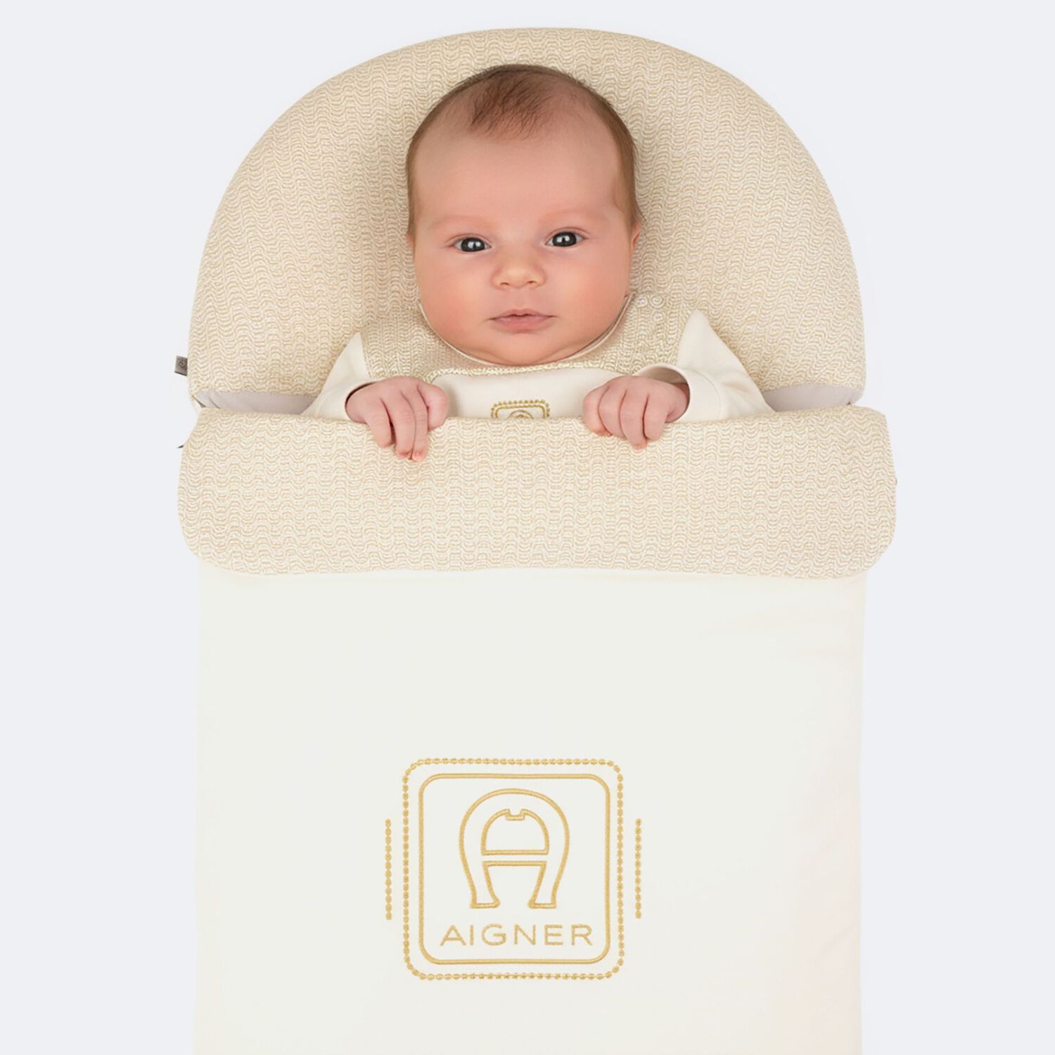 Ivory & Gold Logo Baby Nest, 1, hi-res