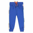 Younger Boys Blue Logo Joggers, 1, hi-res