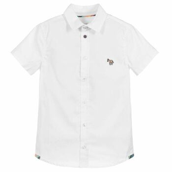 Boys White Cotton Shirt