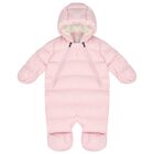 Baby Girls Pink Logo Snowsuit, 2, hi-res