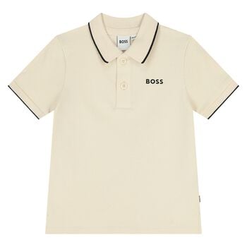 Younger Boys Ivory Logo Polo Shirt