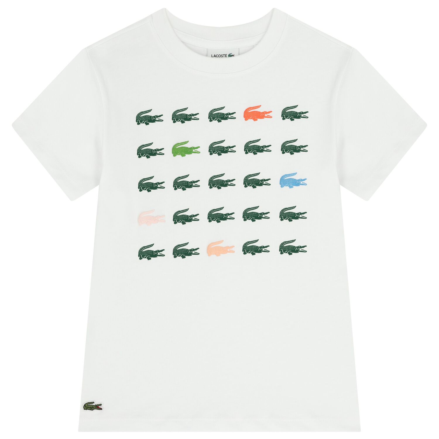 تيشيرت للأولاد بالشعار باللون الابيض, 1, hi-res