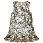 Girls Gold Sequin Bow Bonita Dress, 1, hi-res