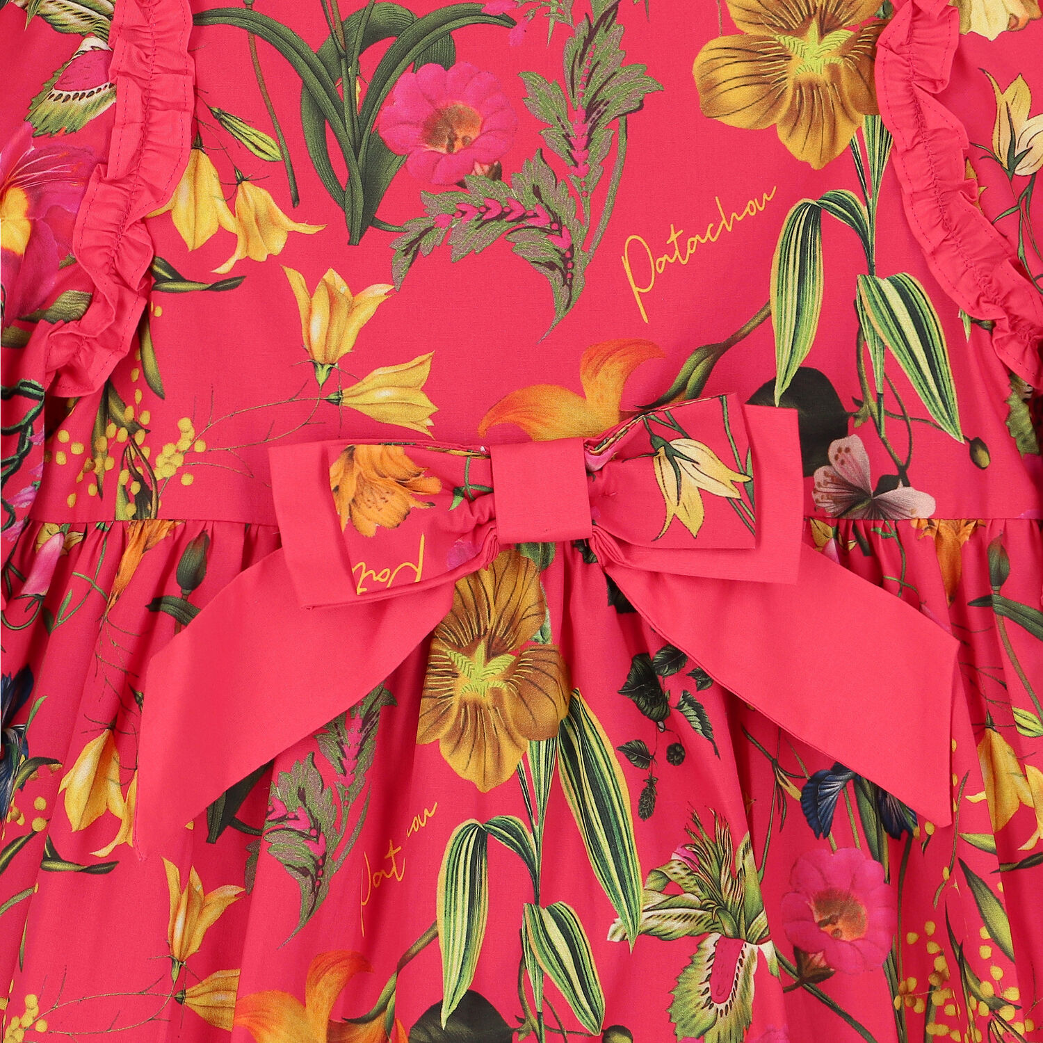 فستان بنات بالزهور باللون الوردي , 1, hi-res