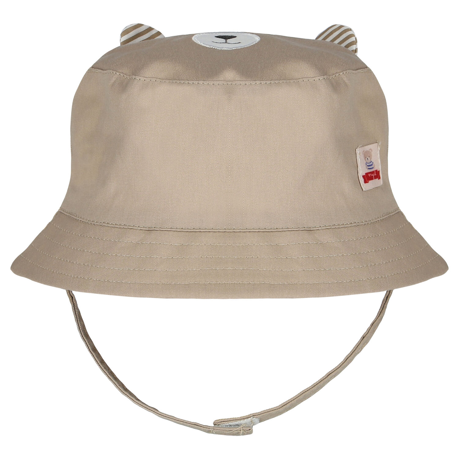 Baby Boys White & Beige Reversible Hat, 1, hi-res image number null