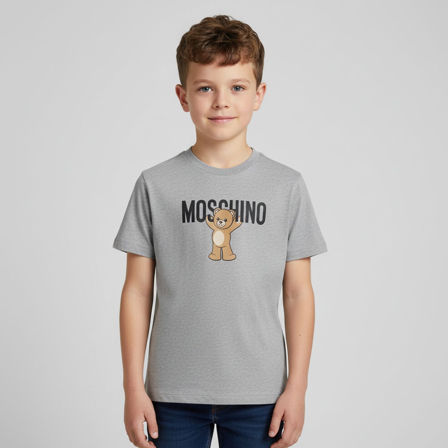 تي شيرت بشعار تيدي باللون الرمادي, 6, hi-res