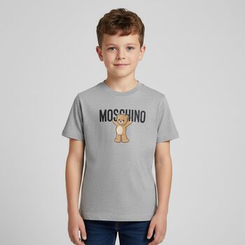 Grey Teddy Bear Logo T-Shirt