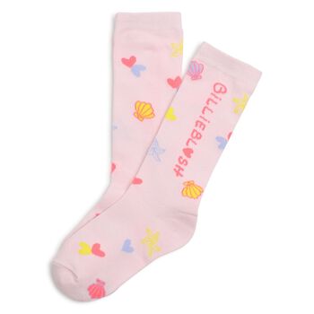 Girls Pink Logo Socks