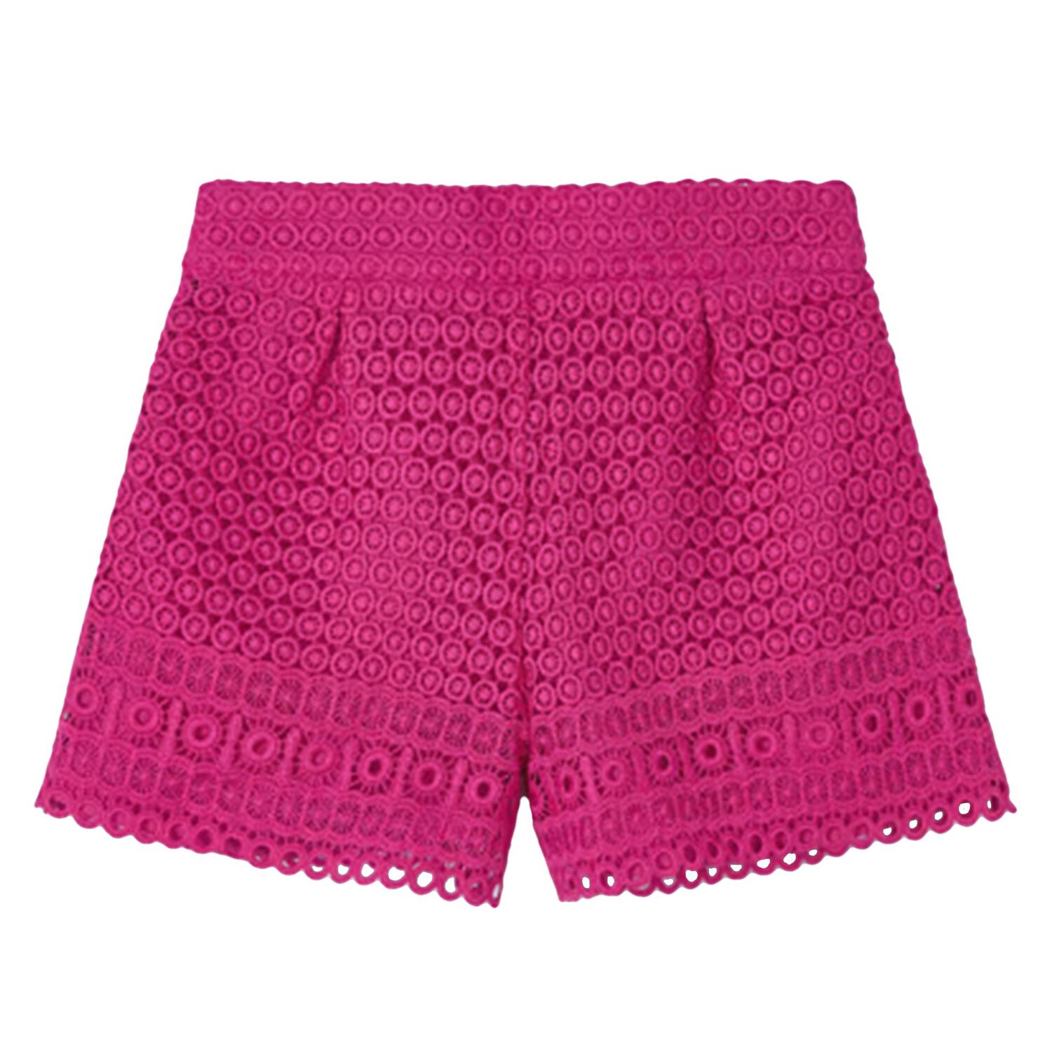 Girls Pink Lace Shorts, 1, hi-res