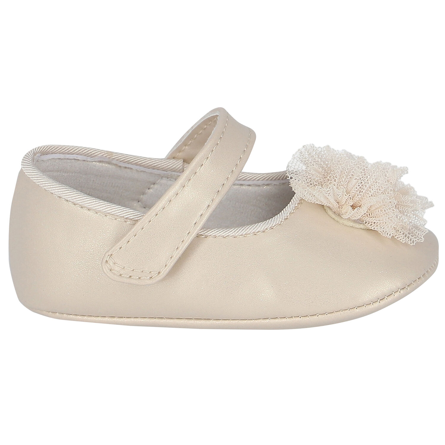 Baby Girls Gold Flower Pre Walker Shoes, 2, hi-res image number null