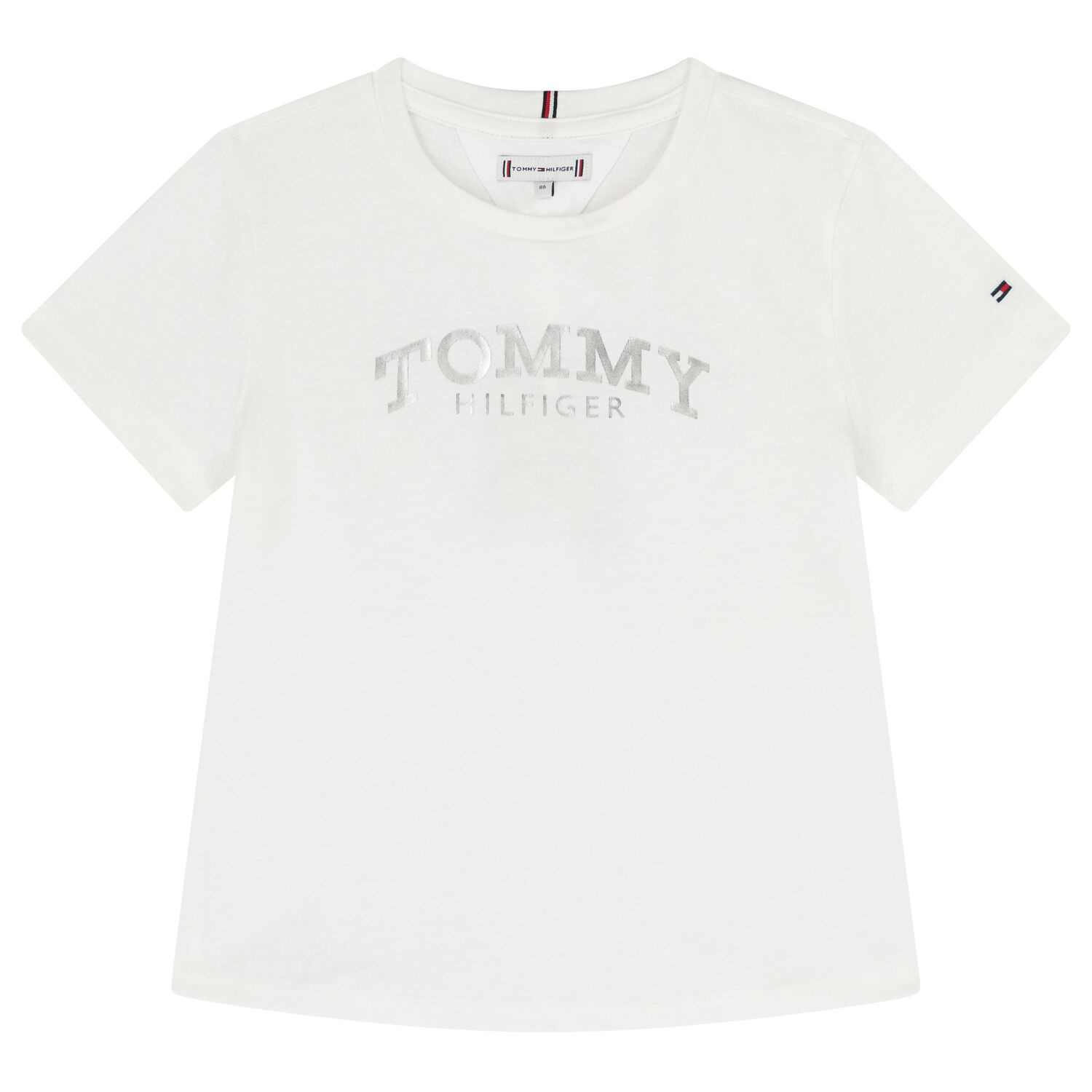 Girls White Logo T-Shirt, 3, hi-res