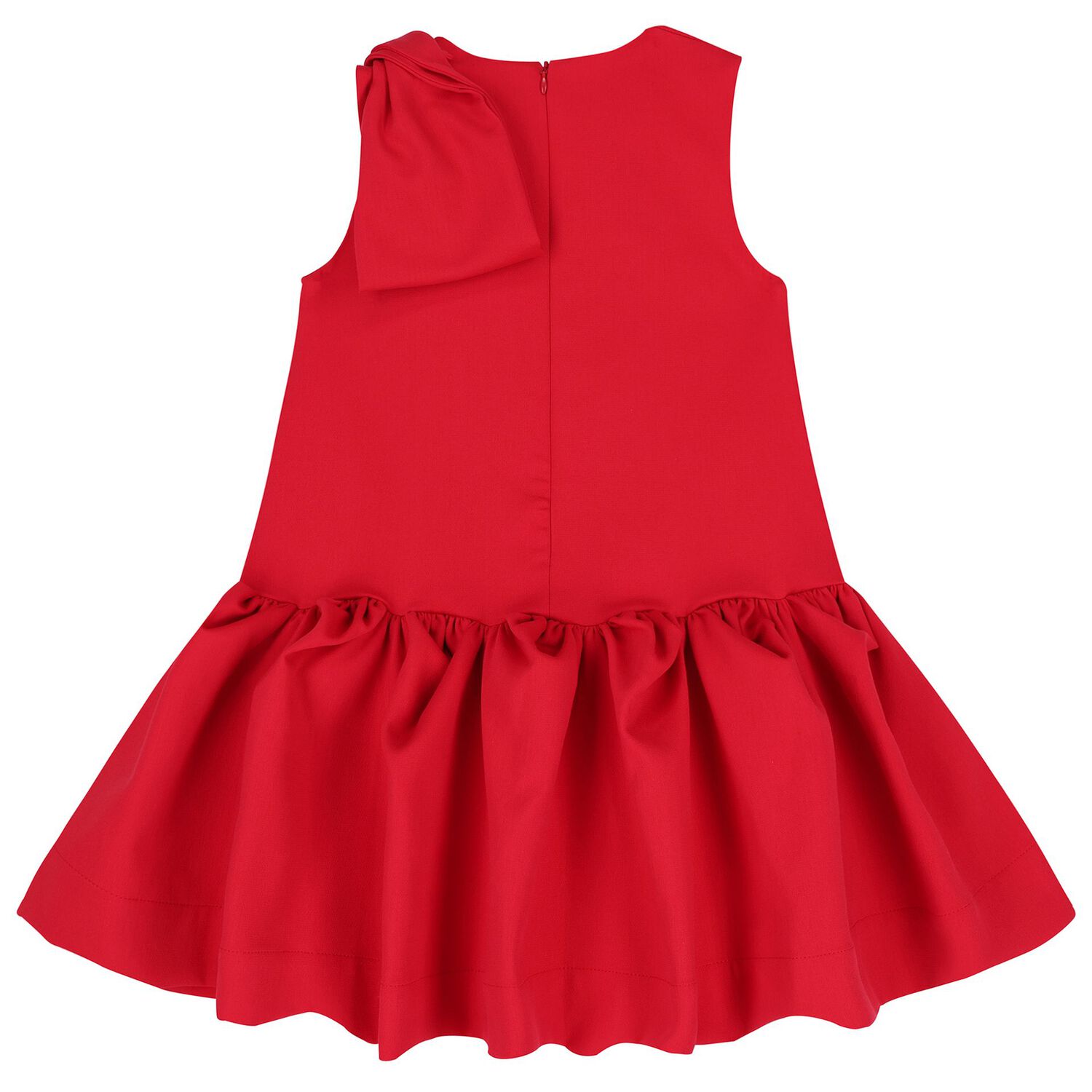 Girls Red Bow Dress, 1, hi-res