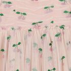 Girls Pink Cherry Tulle Dress, 1, hi-res