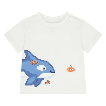 Younger Boys White Whale T-Shirt