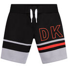 Boys Black & White Logo Shorts, 1, hi-res